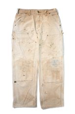 画像1: 16' Used Carhartt Duck Double Knee Carpenter Pants Brown カーハート (1)