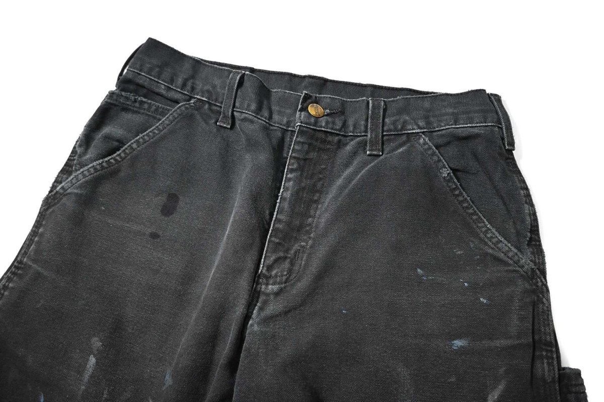 画像2: 10s Used Carhartt Duck Carpenter Pants Black カーハート (2)