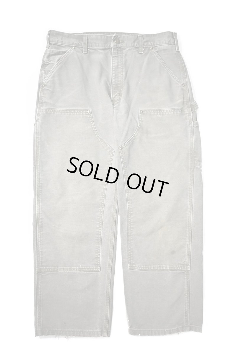 画像1: 12' Used Carhartt Duck Double Knee Carpenter Pants Moss カーハート (1)