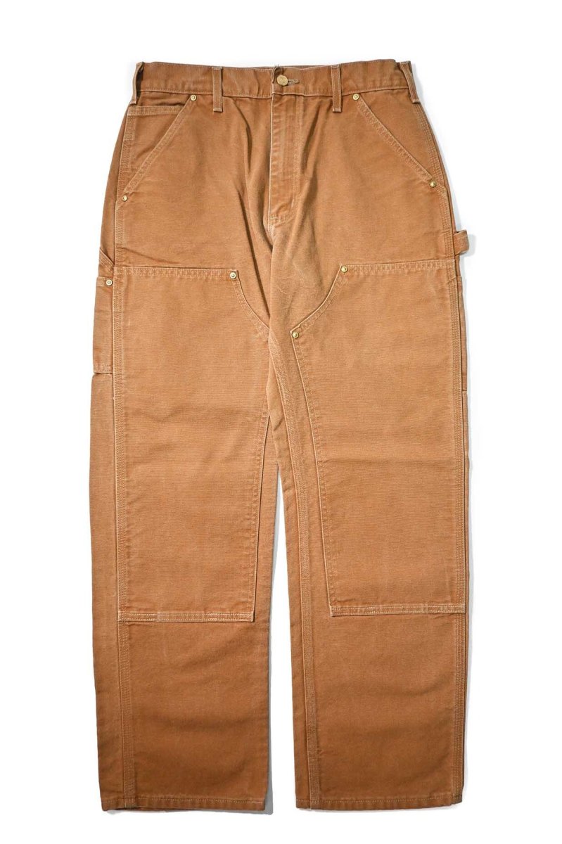 画像1: 16' Used Carhartt Duck Double Knee Carpenter Pants Brown made in USA カーハート (1)