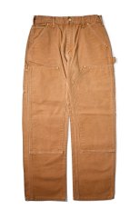 画像1: 16' Used Carhartt Duck Double Knee Carpenter Pants Brown made in USA カーハート (1)