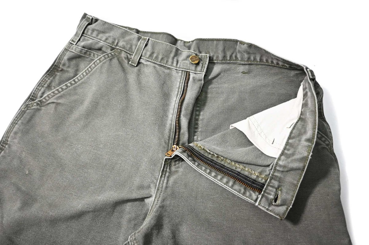 画像6: 05' Used Carhartt Duck Carpenter Pants Moss カーハート (6)