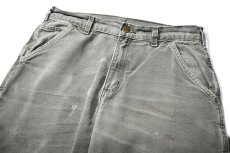 画像2: 19' Used Carhartt Duck Carpenter Pants Moss カーハート (2)