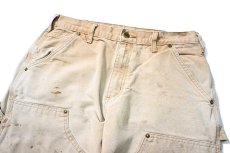 画像2: 16' Used Carhartt Duck Double Knee Carpenter Pants Brown カーハート (2)