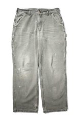 画像1: 19' Used Carhartt Duck Carpenter Pants Moss カーハート (1)