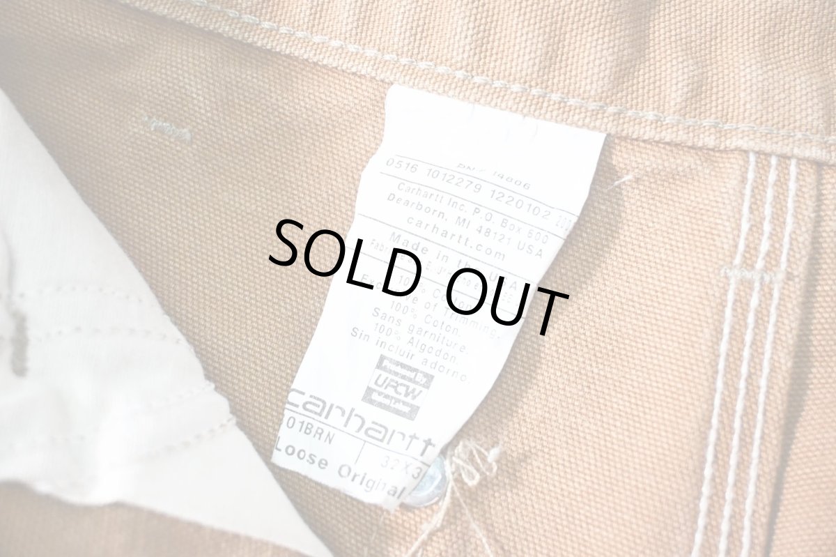 画像8: 16' Used Carhartt Duck Double Knee Carpenter Pants Brown made in USA カーハート (8)