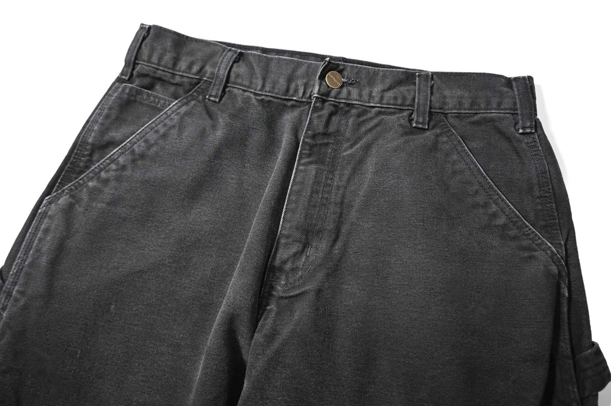 画像2: 20' Used Carhartt Duck Carpenter Pants Black カーハート (2)