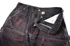 画像6: 19' Used Carhartt Duck Double Knee Carpenter Pants Black made in USA カーハート (6)