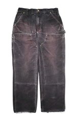 画像1: 19' Used Carhartt Duck Double Knee Carpenter Pants Black made in USA カーハート (1)