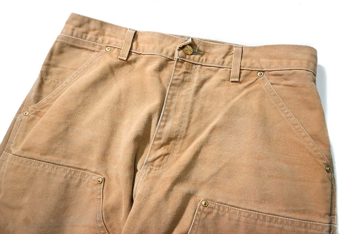 画像2: 90-00s Used Carhartt Duck Double Knee Carpenter Pants Brown made in USA カーハート (2)