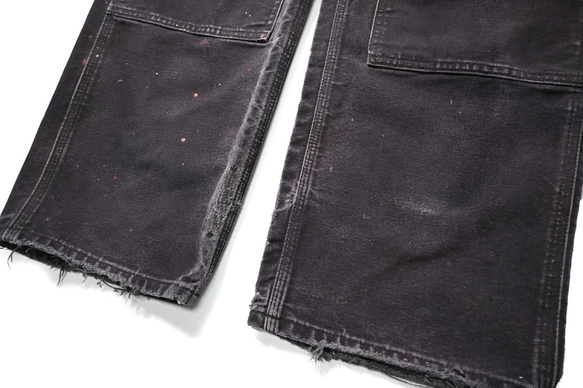 画像3: 19' Used Carhartt Duck Double Knee Carpenter Pants Black made in USA カーハート (3)