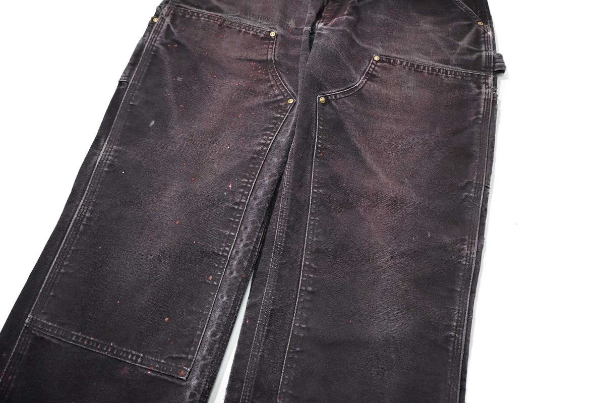 画像4: 19' Used Carhartt Duck Double Knee Carpenter Pants Black made in USA カーハート (4)