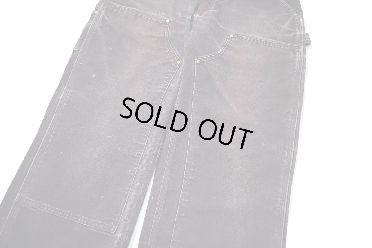 画像4: 19' Used Carhartt Duck Double Knee Carpenter Pants Black made in USA カーハート (4)