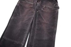 画像4: 19' Used Carhartt Duck Double Knee Carpenter Pants Black made in USA カーハート (4)