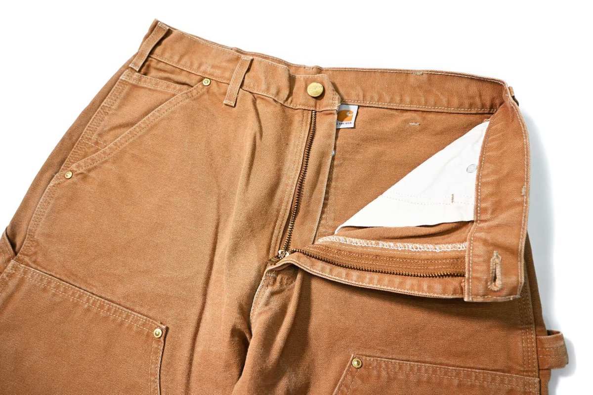 画像6: 16' Used Carhartt Duck Double Knee Carpenter Pants Brown made in USA カーハート (6)