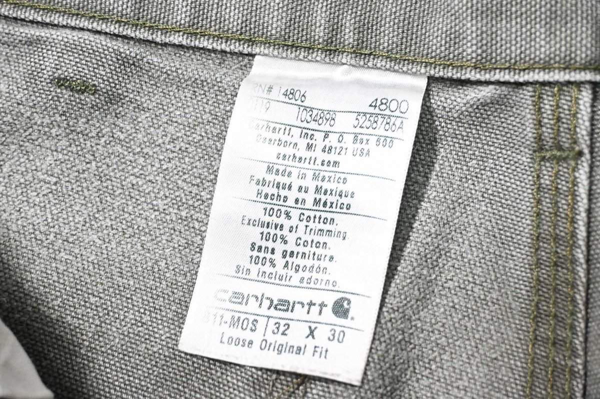 画像7: 19' Used Carhartt Duck Carpenter Pants Moss カーハート (7)