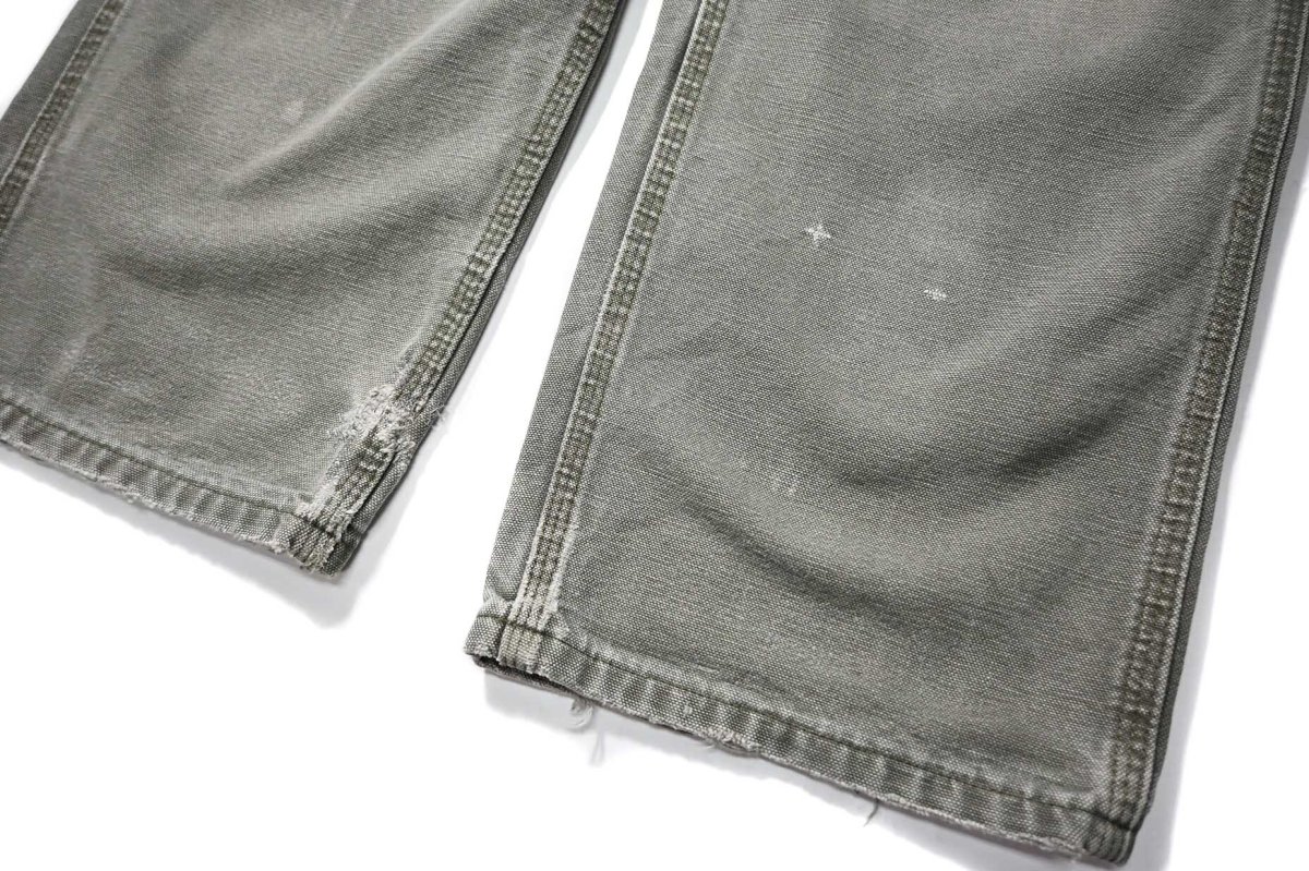 画像3: 19' Used Carhartt Duck Carpenter Pants Moss カーハート (3)