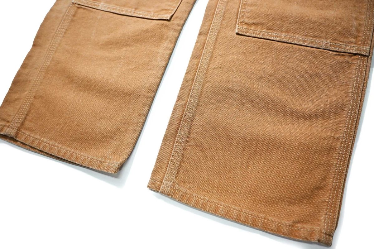 画像3: 16' Used Carhartt Duck Double Knee Carpenter Pants Brown made in USA カーハート (3)