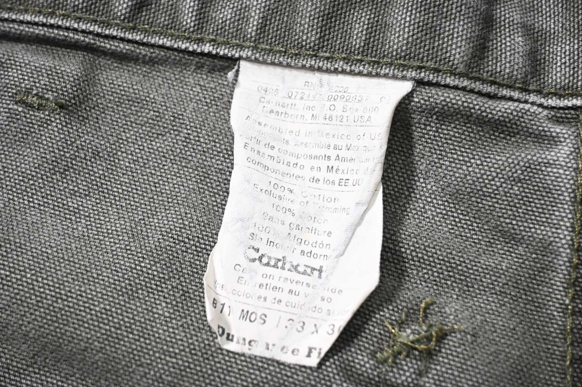 画像7: 05' Used Carhartt Duck Carpenter Pants Moss カーハート (7)