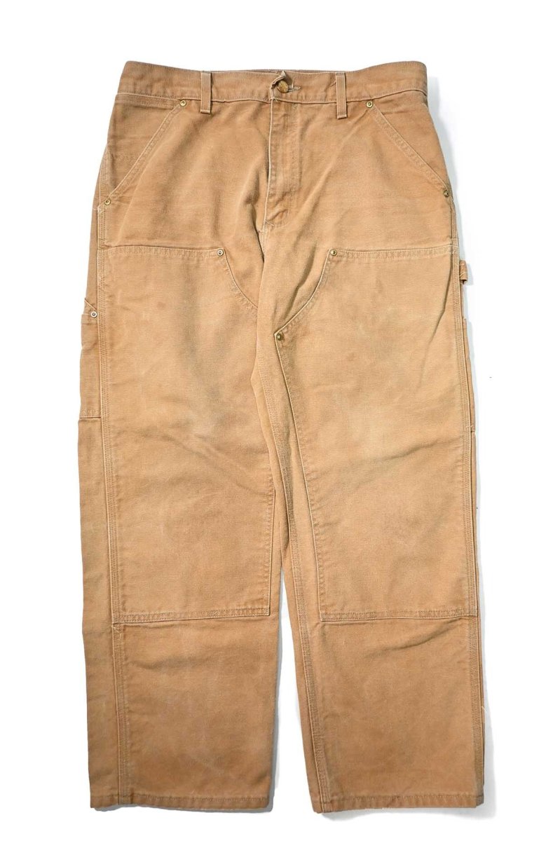 画像1: 90-00s Used Carhartt Duck Double Knee Carpenter Pants Brown made in USA カーハート (1)