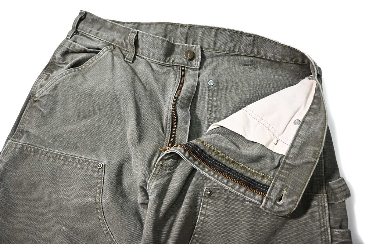 画像6: 12' Used Carhartt Duck Double Knee Carpenter Pants Moss カーハート (6)