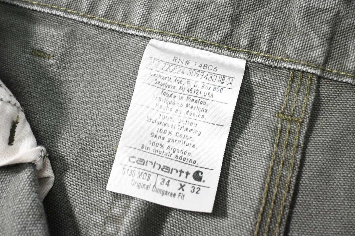 画像7: 12' Used Carhartt Duck Double Knee Carpenter Pants Moss カーハート (7)