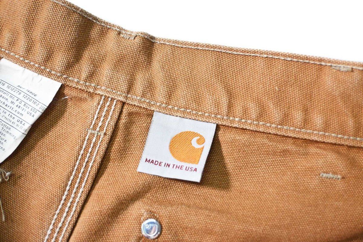 画像7: 16' Used Carhartt Duck Double Knee Carpenter Pants Brown made in USA カーハート (7)