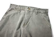 画像2: 05' Used Carhartt Duck Carpenter Pants Moss カーハート (2)