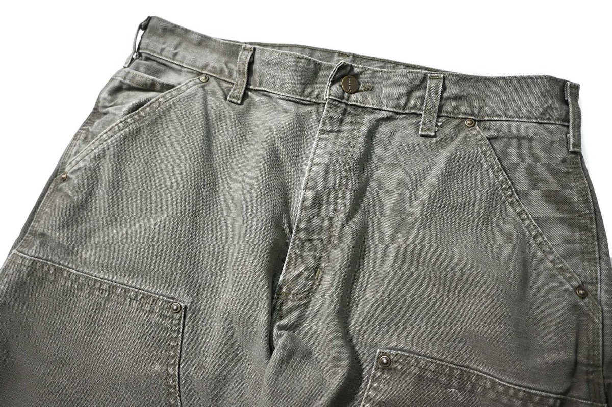 画像2: 12' Used Carhartt Duck Double Knee Carpenter Pants Moss カーハート (2)