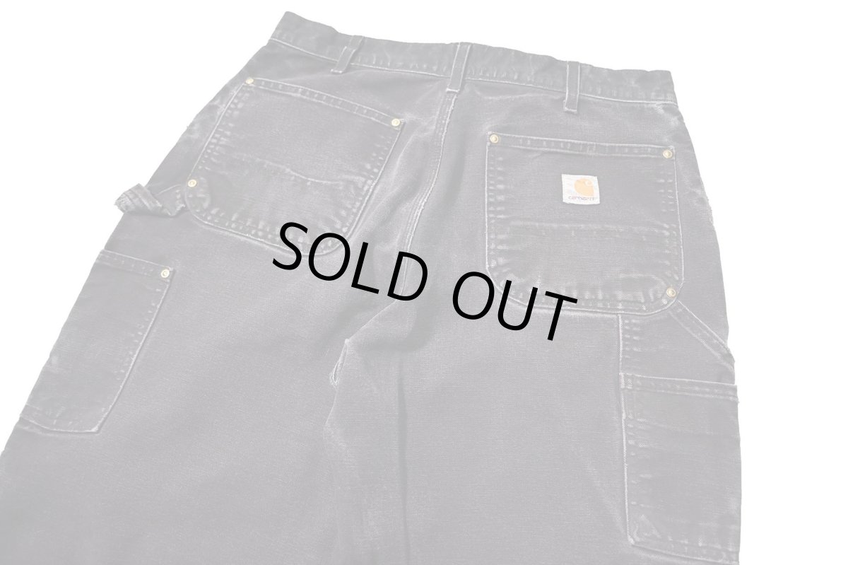 画像5: 19' Used Carhartt Duck Double Knee Carpenter Pants Black made in USA カーハート (5)