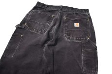 画像5: 19' Used Carhartt Duck Double Knee Carpenter Pants Black made in USA カーハート (5)