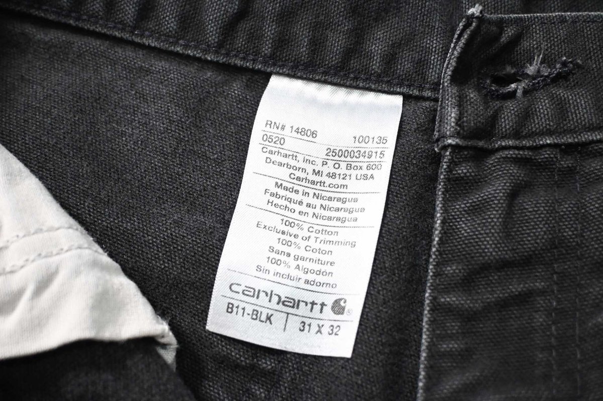 画像6: 20' Used Carhartt Duck Carpenter Pants Black カーハート (6)
