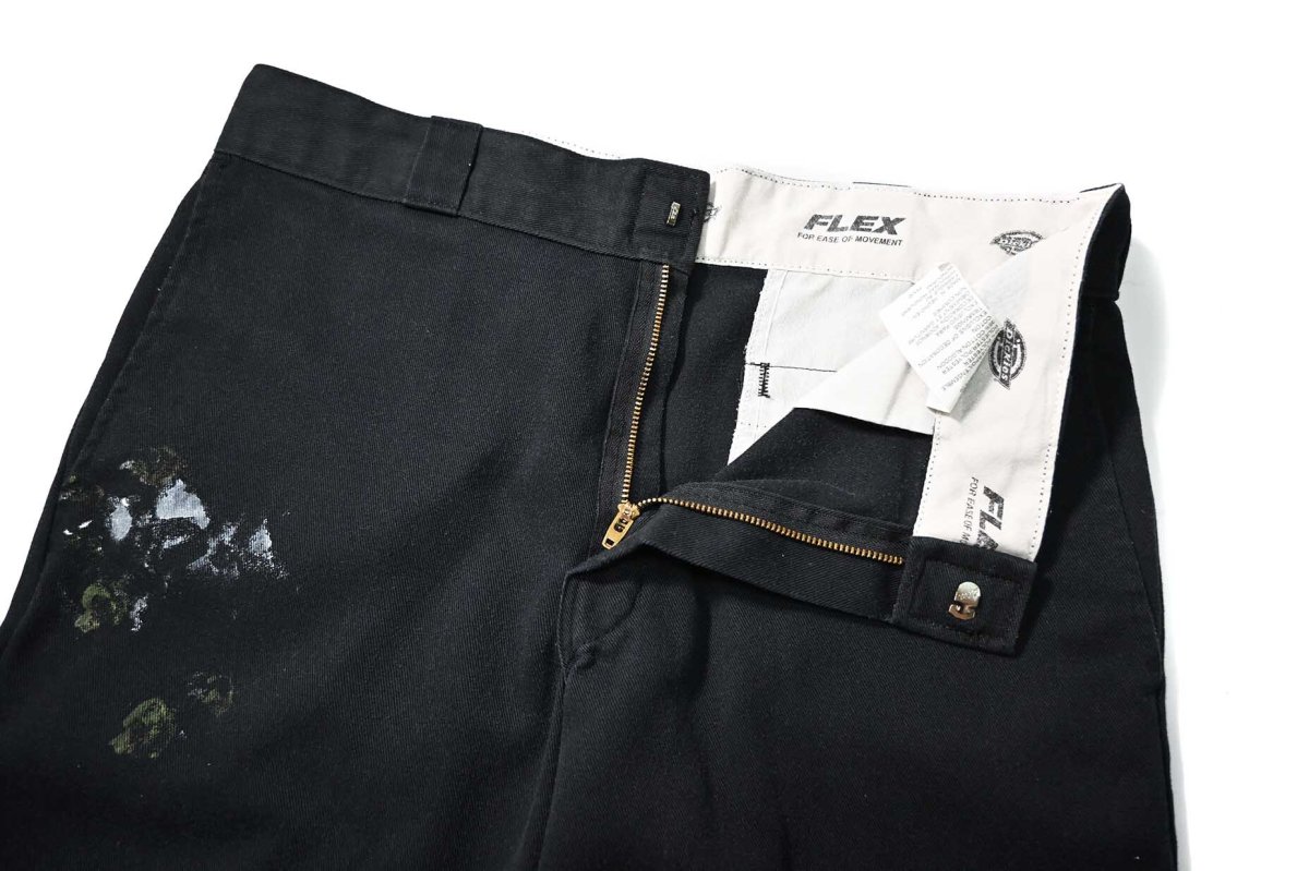 画像6: Used Dickies 874 Flex Painted Work Pants Black (6)