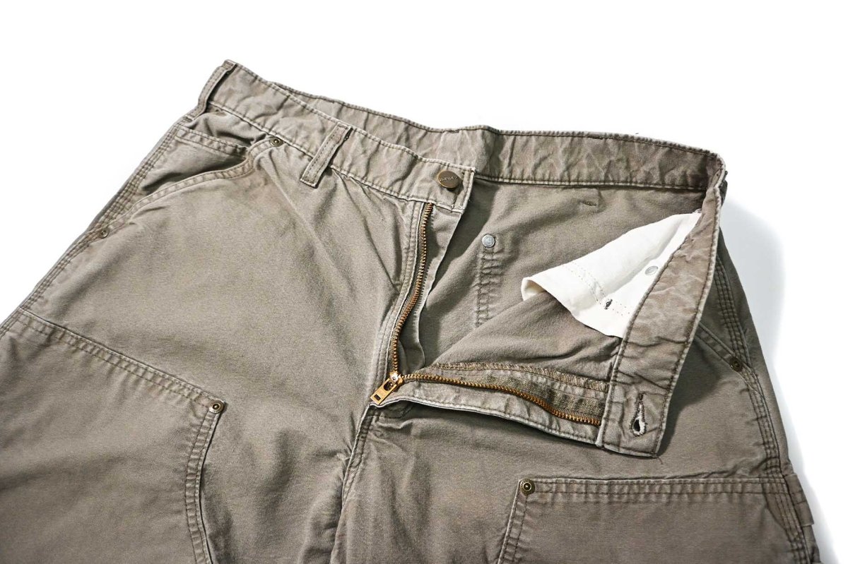 画像6: 16' Used Carhartt B195 Double Knee Canvas Utility Work Pants Light Brown カーハート (6)
