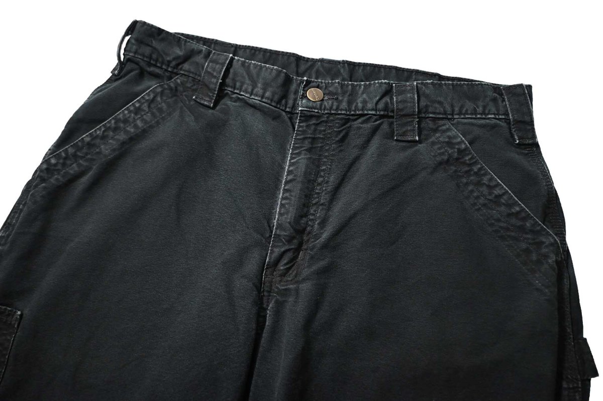 画像2: 08' Used Carhartt B151 Canvas Utility Work Pants Black カーハート (2)