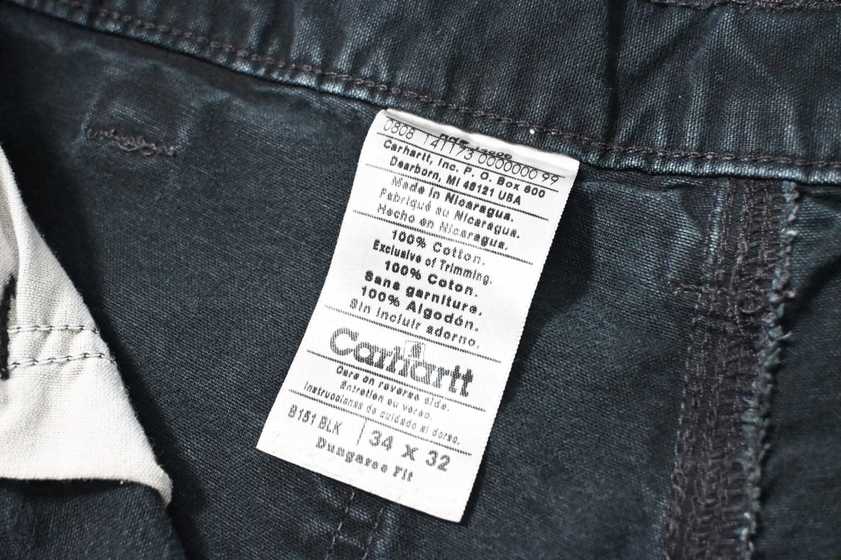 画像6: 08' Used Carhartt B151 Canvas Utility Work Pants Black カーハート (6)