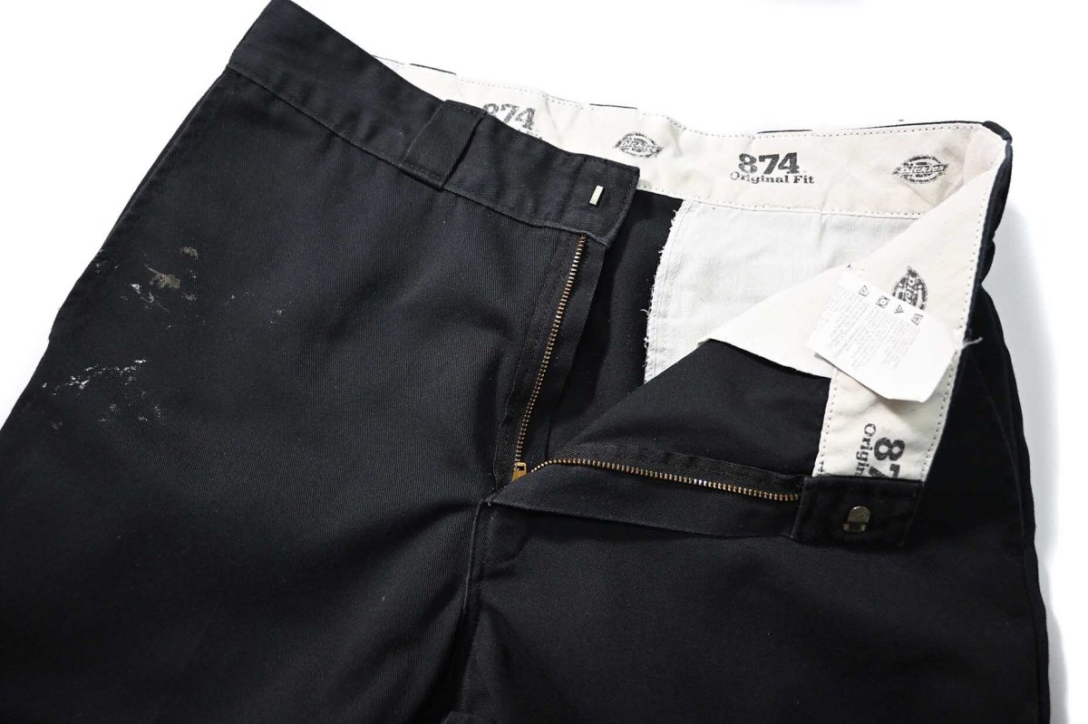 画像6: Used Dickies 874 Painted Work Pants Black (6)