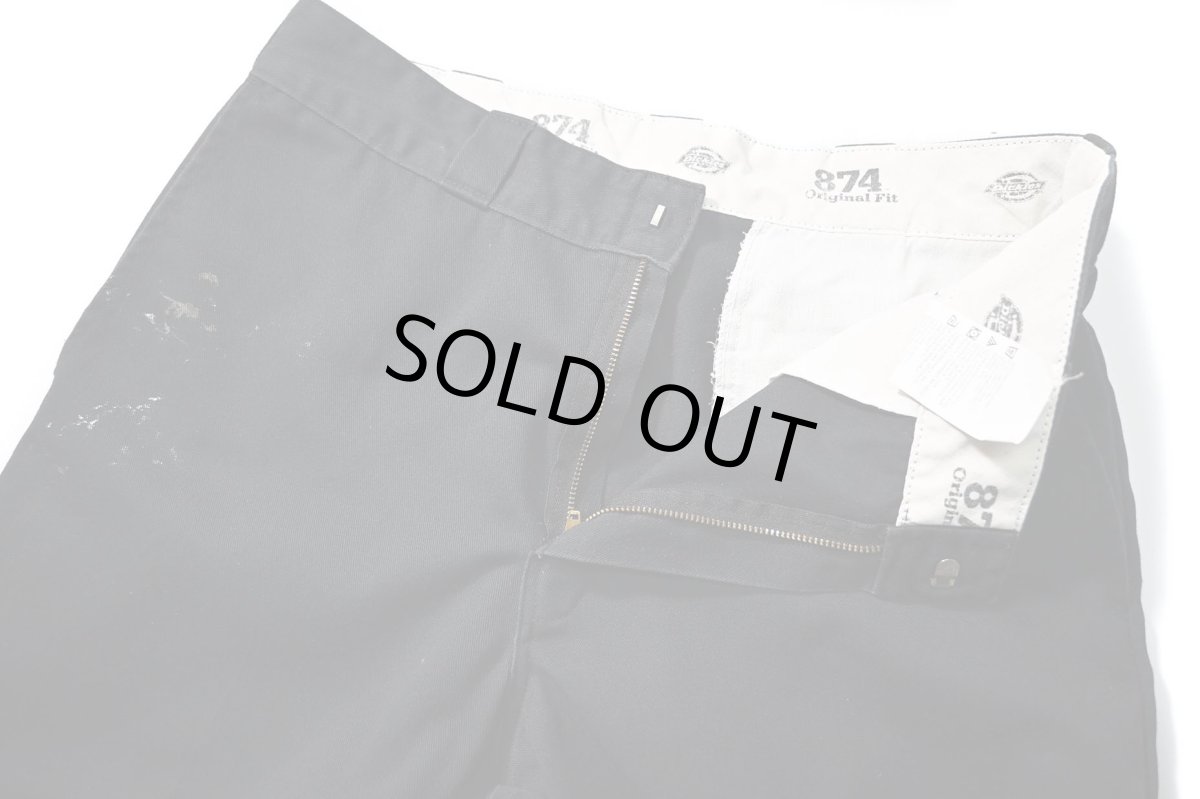 画像6: Used Dickies 874 Painted Work Pants Black (6)