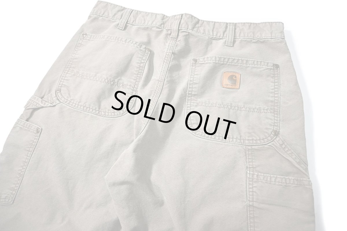 画像5: 16' Used Carhartt B195 Double Knee Canvas Utility Work Pants Light Brown カーハート (5)