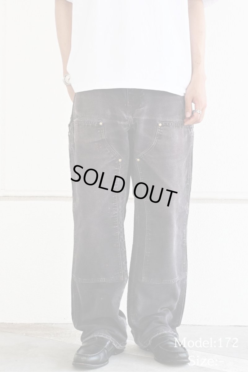 画像9: 19' Used Carhartt Duck Double Knee Carpenter Pants Black made in USA カーハート (9)