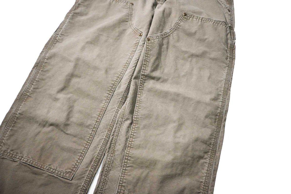 画像4: 16' Used Carhartt B195 Double Knee Canvas Utility Work Pants Light Brown カーハート (4)