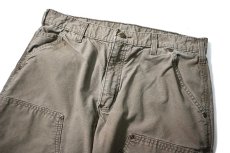 画像2: 16' Used Carhartt B195 Double Knee Canvas Utility Work Pants Light Brown カーハート (2)