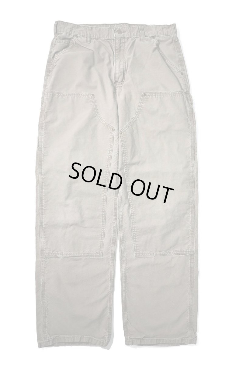 画像1: 16' Used Carhartt B195 Double Knee Canvas Utility Work Pants Light Brown カーハート (1)