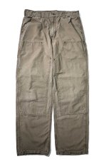 画像1: 16' Used Carhartt B195 Double Knee Canvas Utility Work Pants Light Brown カーハート (1)