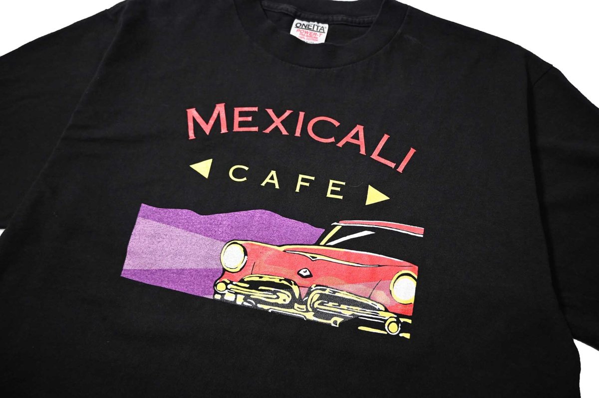 画像2: 90s Used Mexicali Cafe Print Tee made in USA (2)