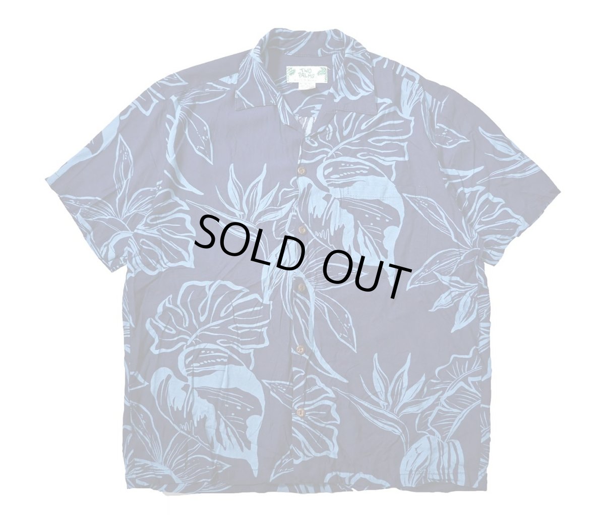 画像1: Used Two Palms Rayon Hawaiian Shirt made in Hawaii (1)