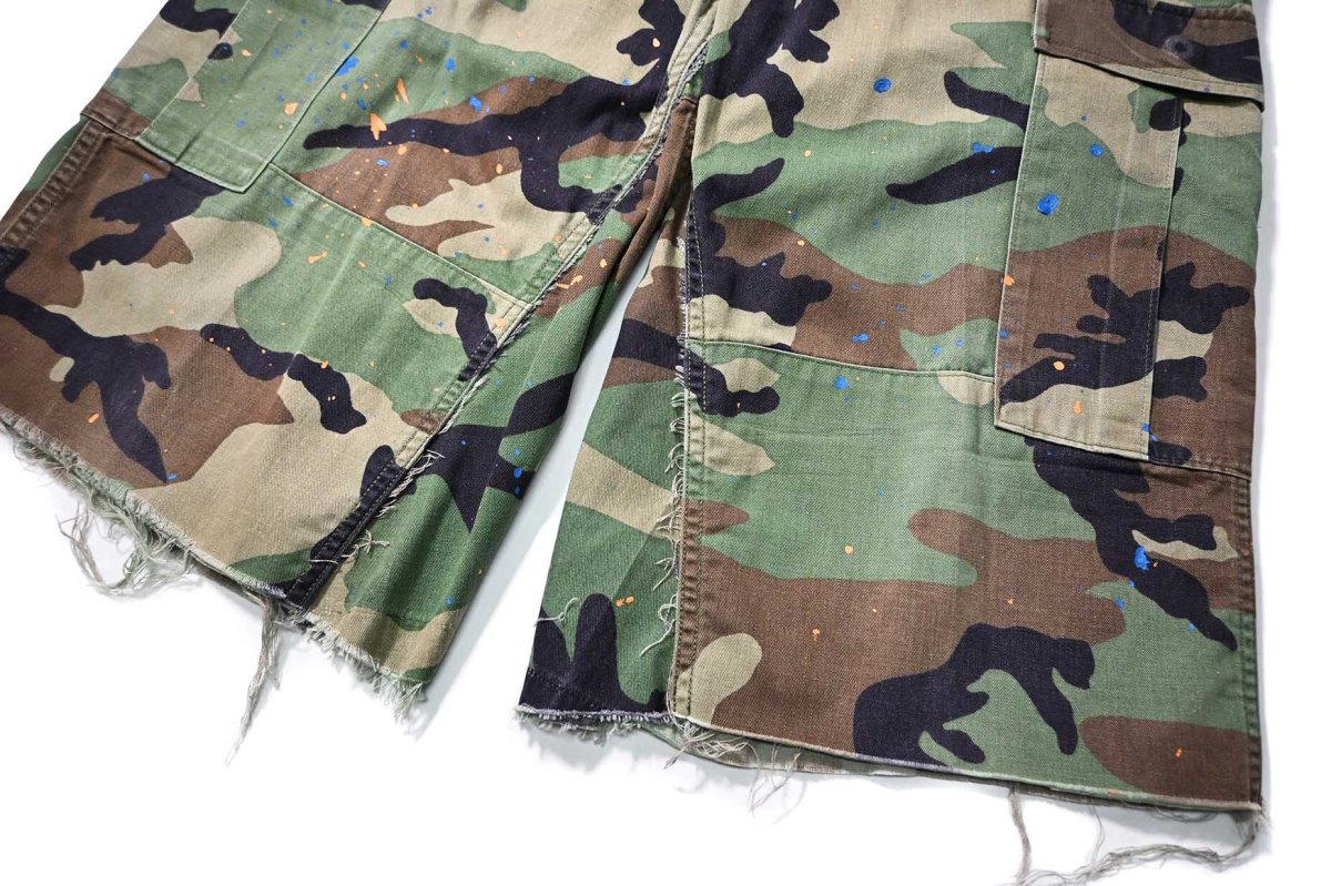 画像3: Used Us Army Painted Customized Combat Jorts Woodland Camo (3)