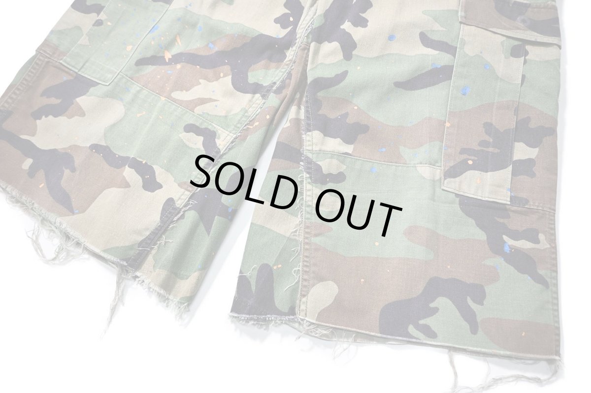 画像3: Used Us Army Painted Customized Combat Jorts Woodland Camo (3)