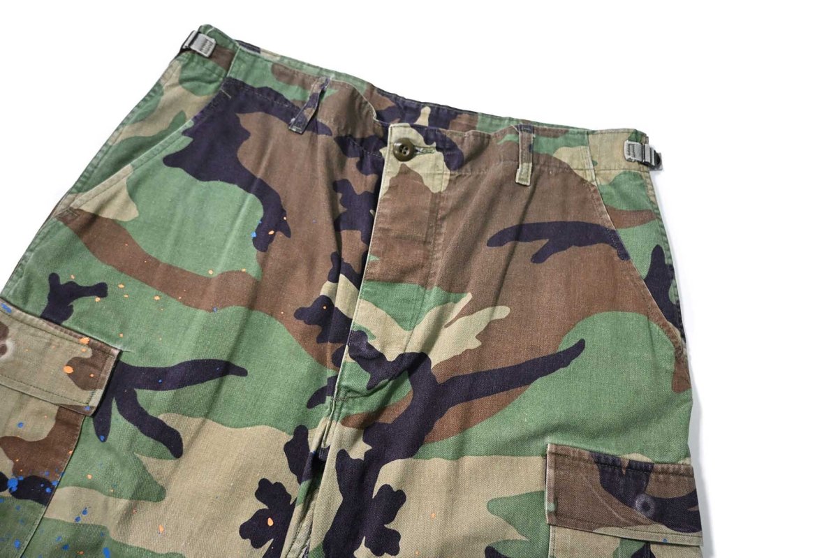画像2: Used Us Army Painted Customized Combat Jorts Woodland Camo (2)