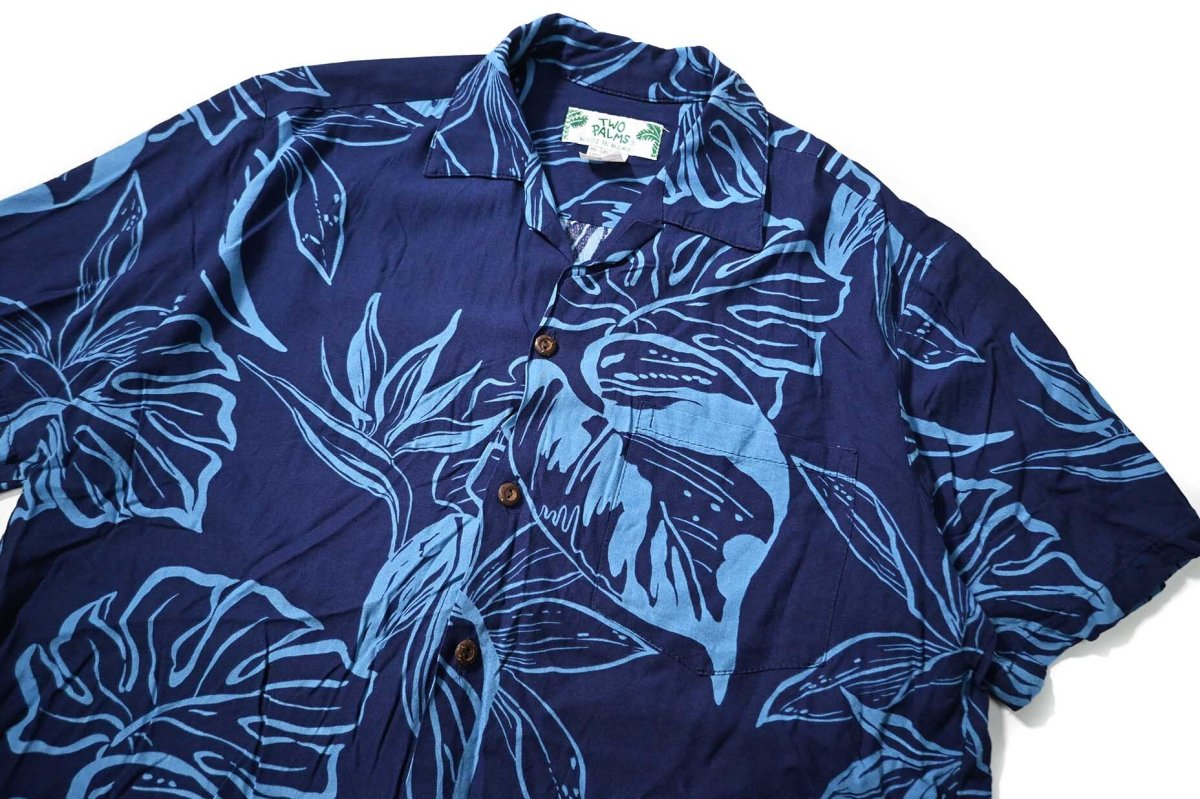 画像2: Used Two Palms Rayon Hawaiian Shirt made in Hawaii (2)